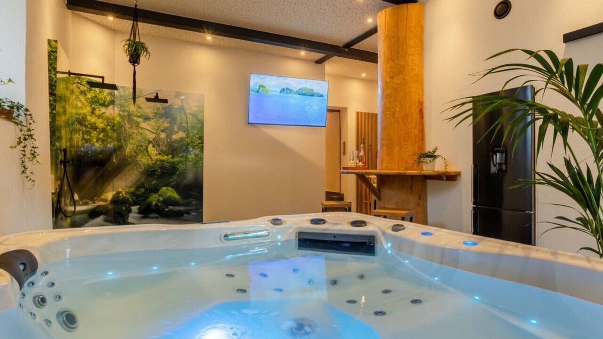 Budesheim Apartment | Tropical Wellness Suite Sauna, whirlpool, TV, BBQ