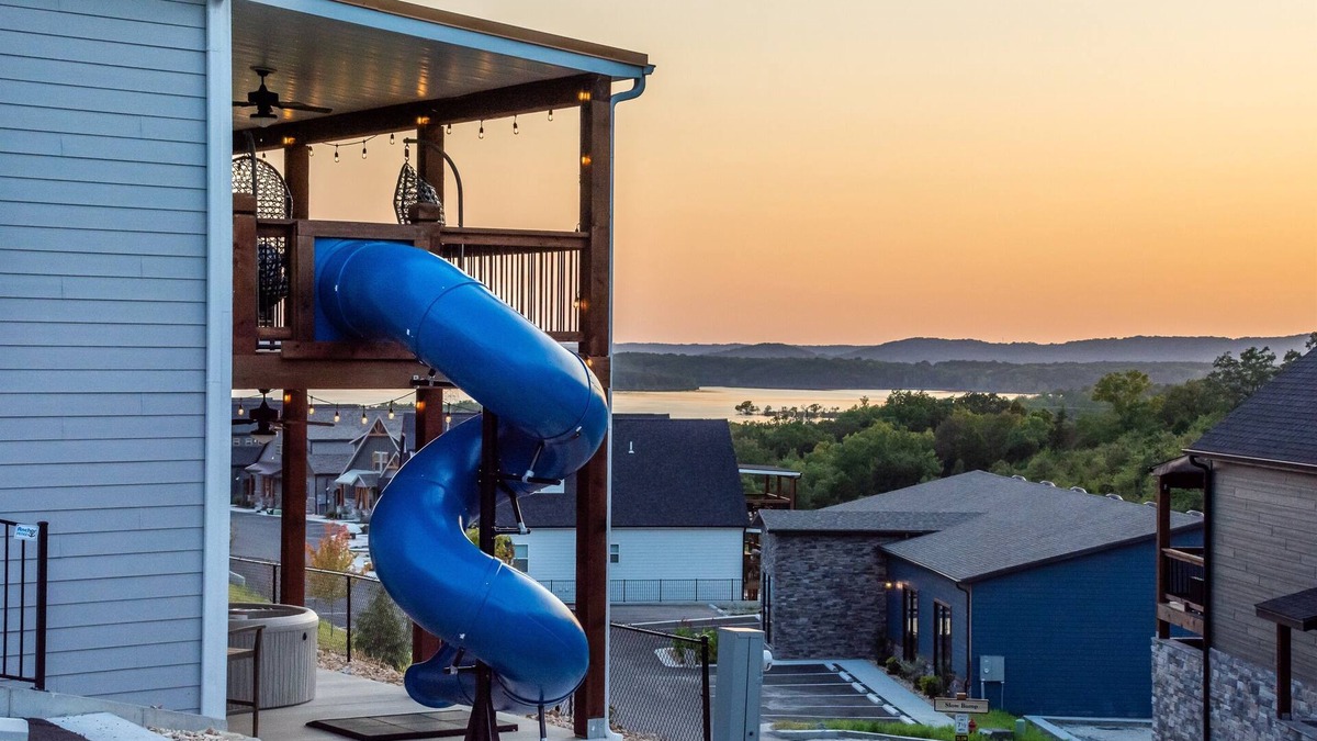 Table Rock House | Twisty slide, Lake view, Hot tub, Indoor pool, Fire pit | Skye Retreat