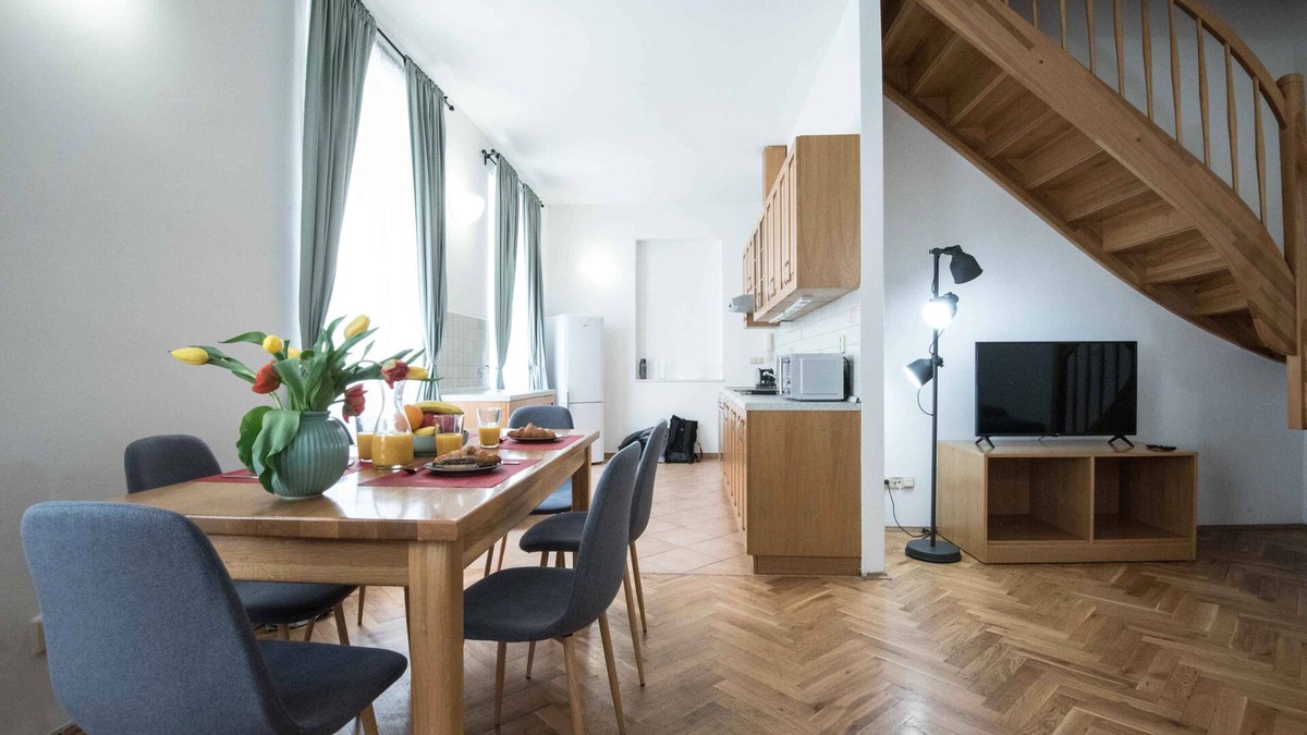 Prague 1 Apartment | Two Bedroom duplex Apartment in the first floor with spacious living room, bathroom and kitchen