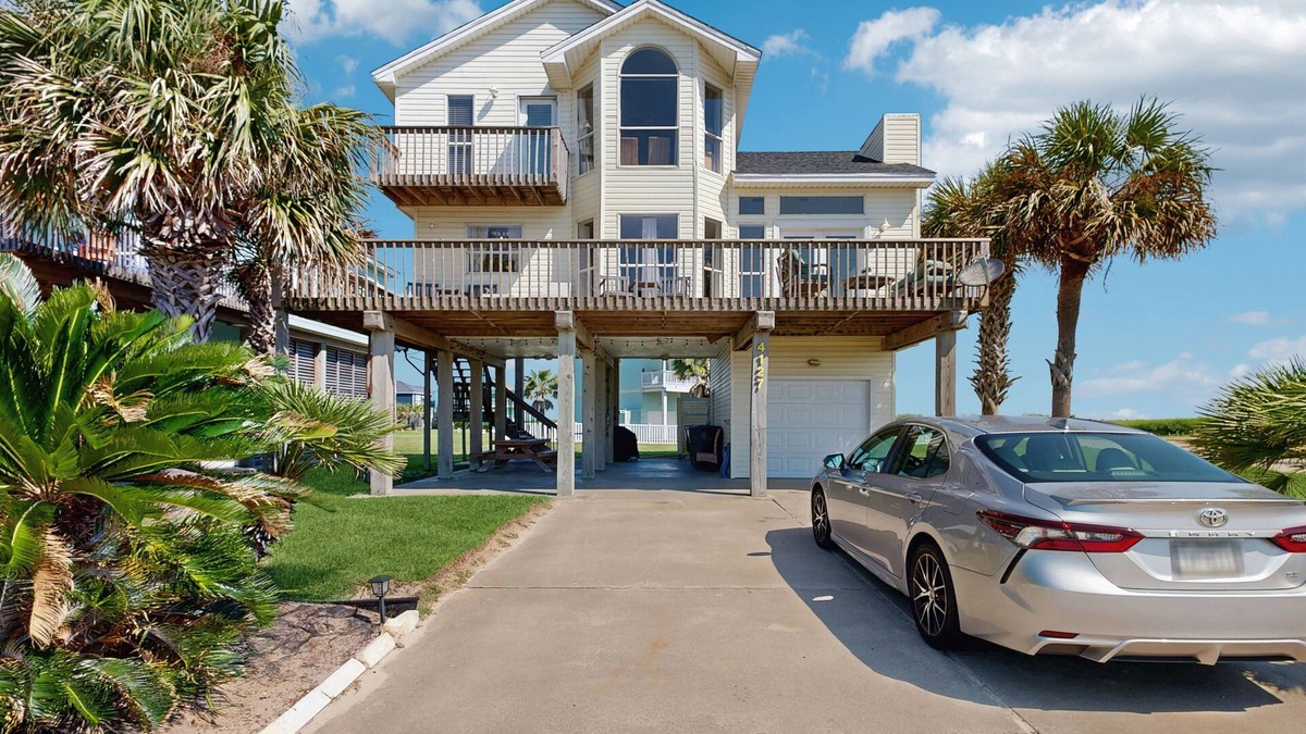 Pointe San Luis House | Two-story Gulf view retreat with furnished deck, washer/dryer, central AC