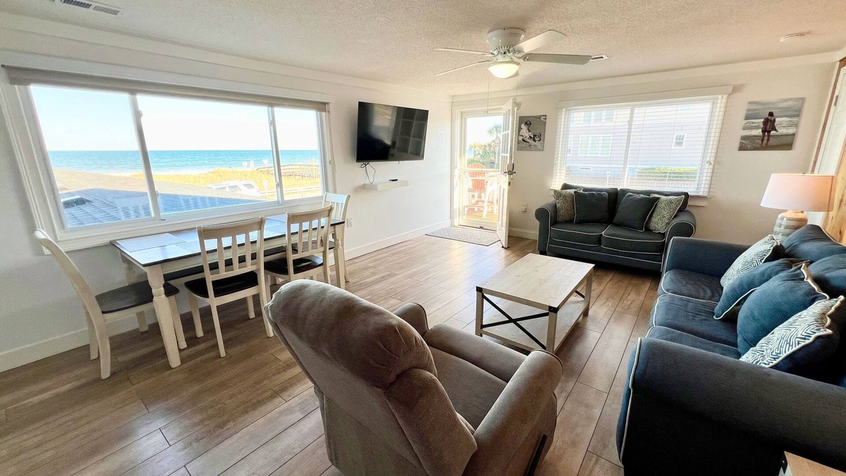 Kure Beach Apartment | UNIT #1 Crystal Shores, Ocean/Beach Front Apartment