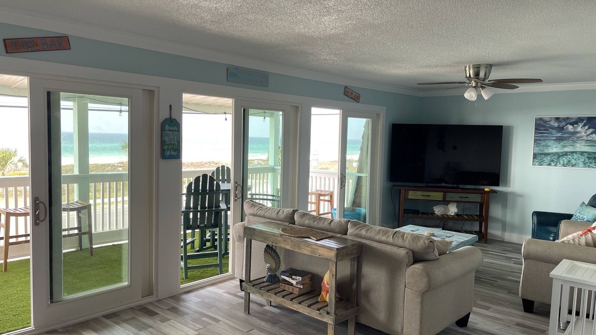 Laguna Beach House | Unobstructed Gulf view for 6-8 & on-site golf cart rental! Direct path to beach.