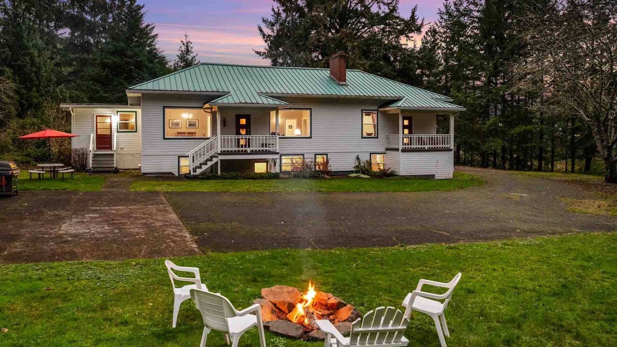 Nehalem House | Unparalleled Beach Experience, Private Setting as Converted Schoolhouse, Fire-pit, Gazebo, Games
