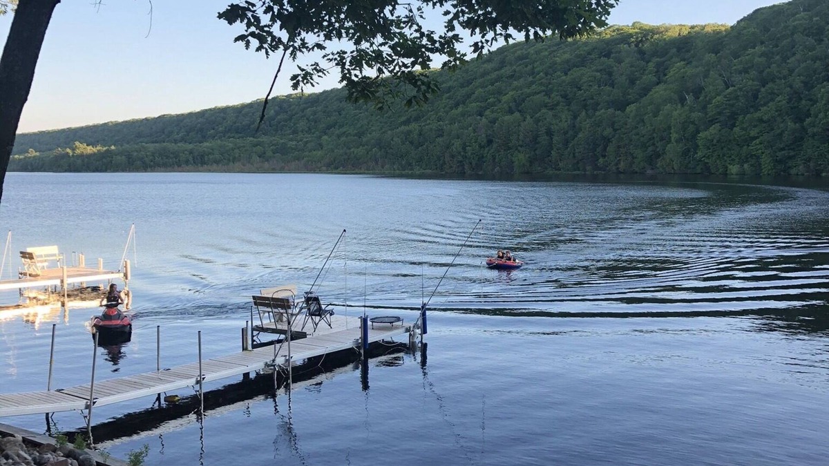 Brimley Cabin | UP lakefront cabin on warm inland lake across the street from Lake Superior