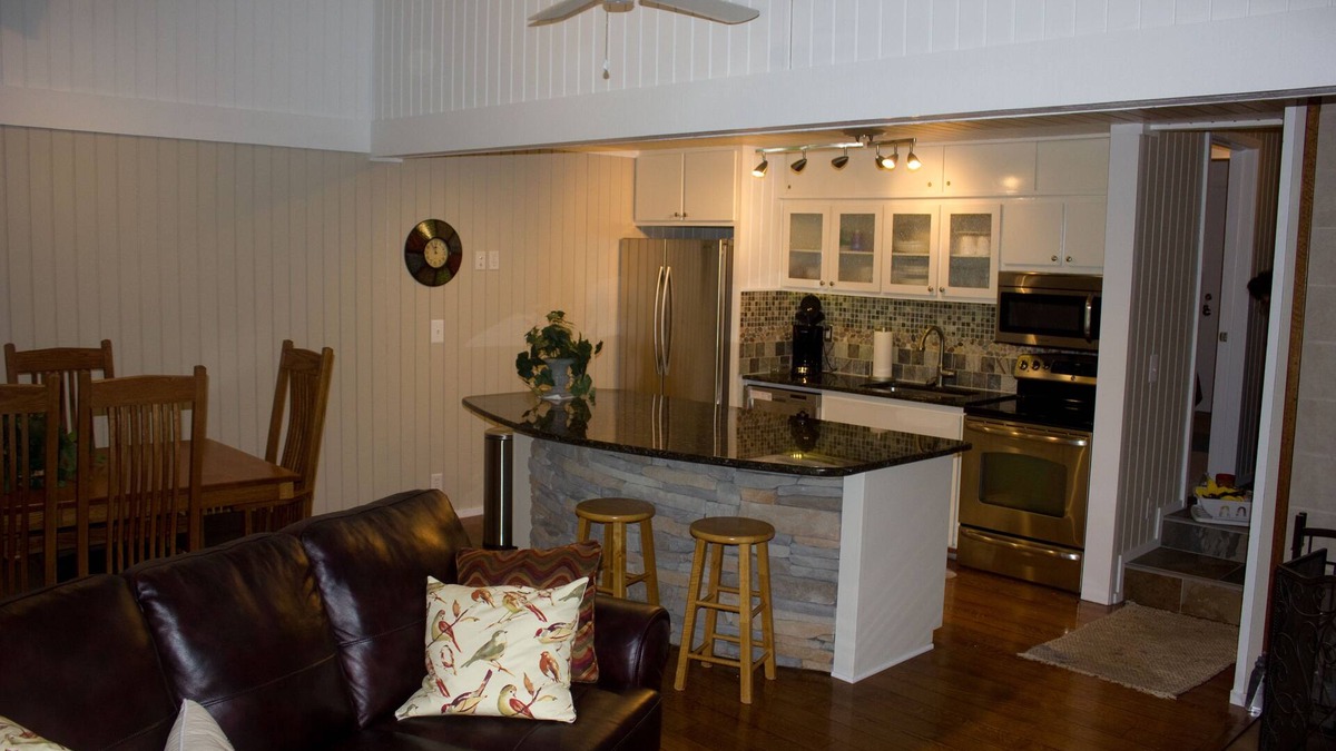 Bellaire Condo | Updated Condo @ Schuss Mt., Pool outside the front door and golf/skiing in back