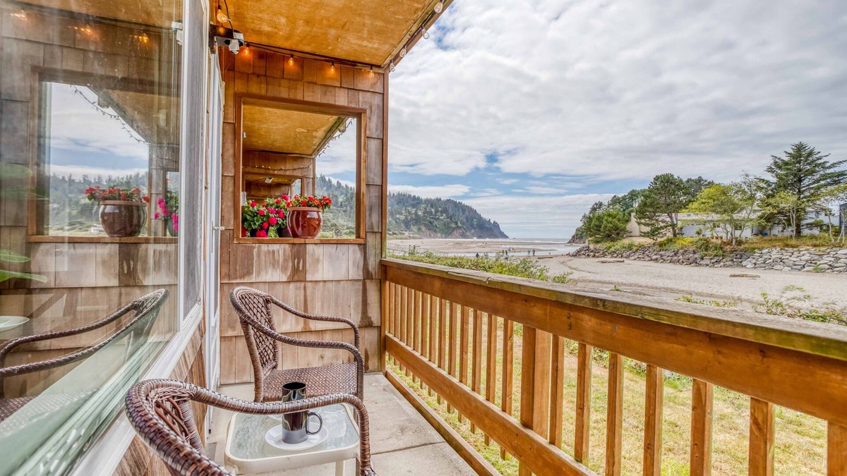 Neskowin Condo | Updated Ground-Level Creekside Condo has Proposal Rock & Ocean Views, 2 Baths!