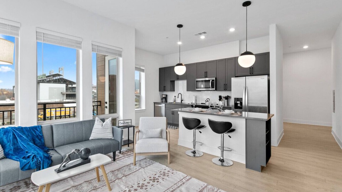 Five Points South Apartment | Upscale 2-Bedroom Condo with Stunning City Views