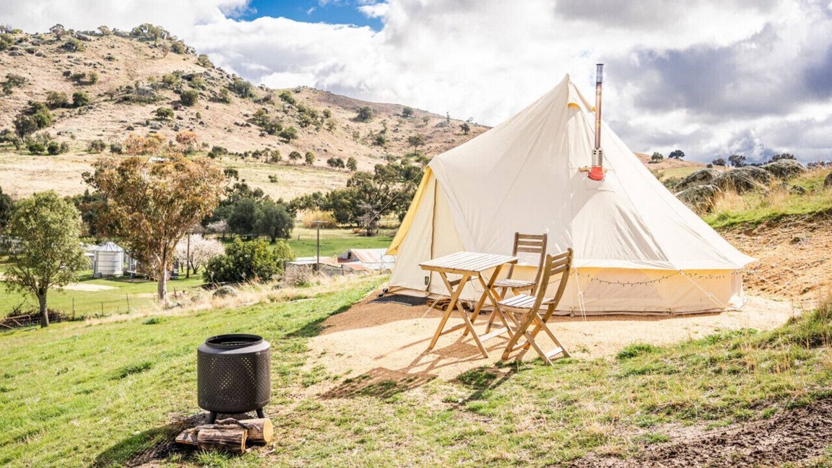 Darbys Falls RV Rental | Valley Views Glamping Tent @ La Paloma Farm
