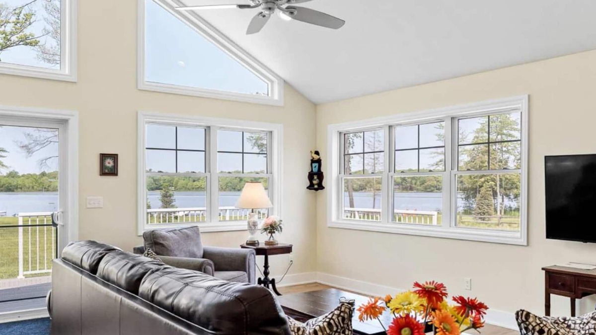 Kendall House | Vast Lakefront Home with Rec Room and Fire Pit