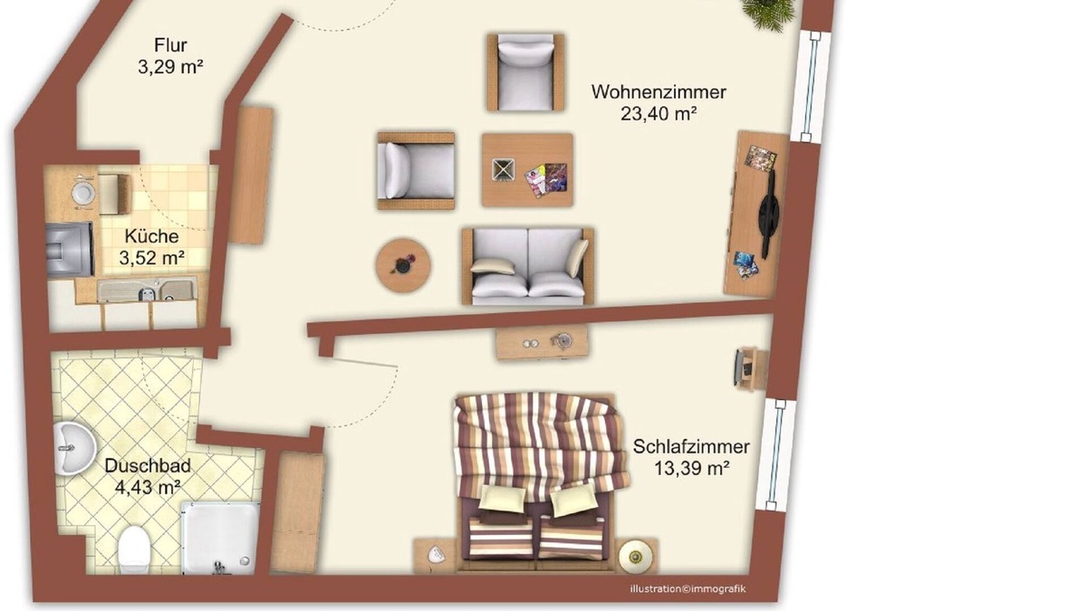 Ploen Apartment | Very central apartment/150m to gr. Plöner See/Fewo 5/Boxspringb. 2x2,10m