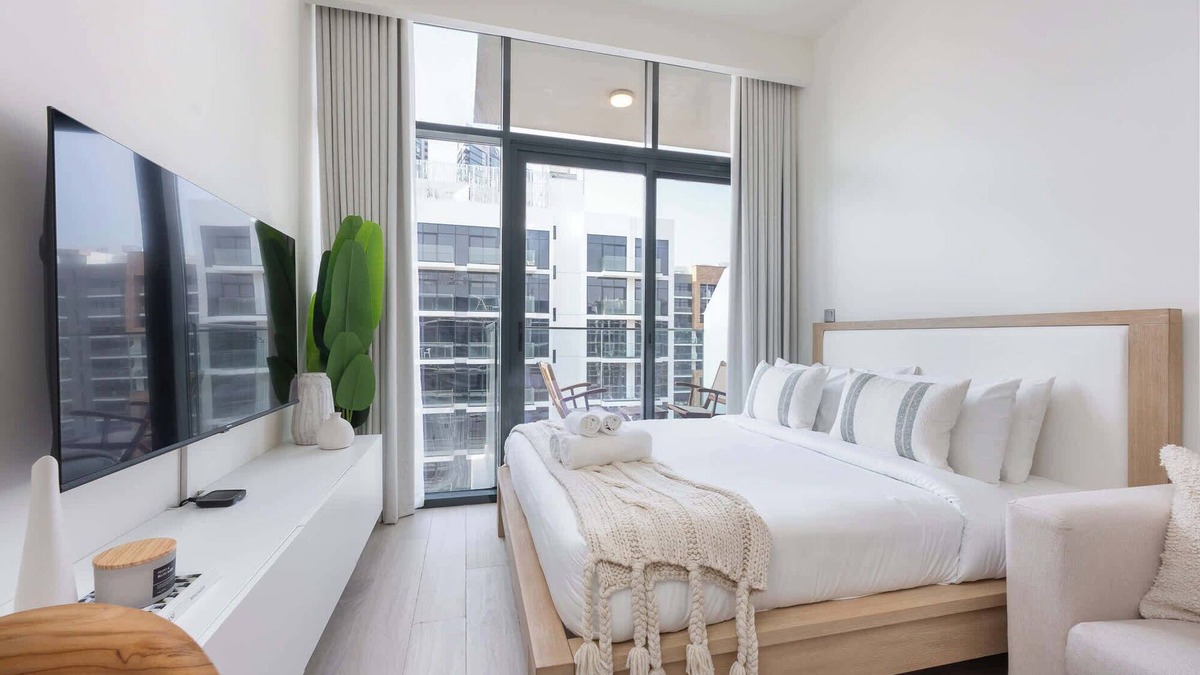 Nad Al Sheba Apartment | Vibrant Studio at Azizi Riviera in Maydan One, Near Burj Khalifa