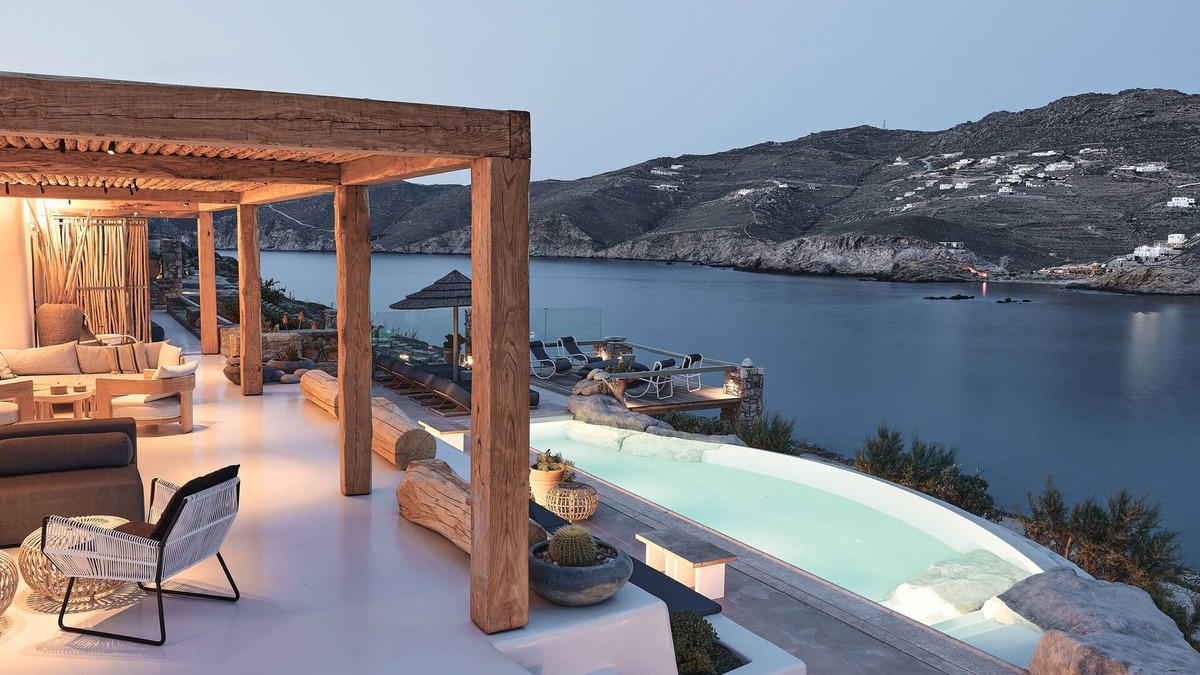 Ftelia Villa | Villa Barbarossa - Elegant Beachfront Retreat with Heated Pool & Outdoor Gym