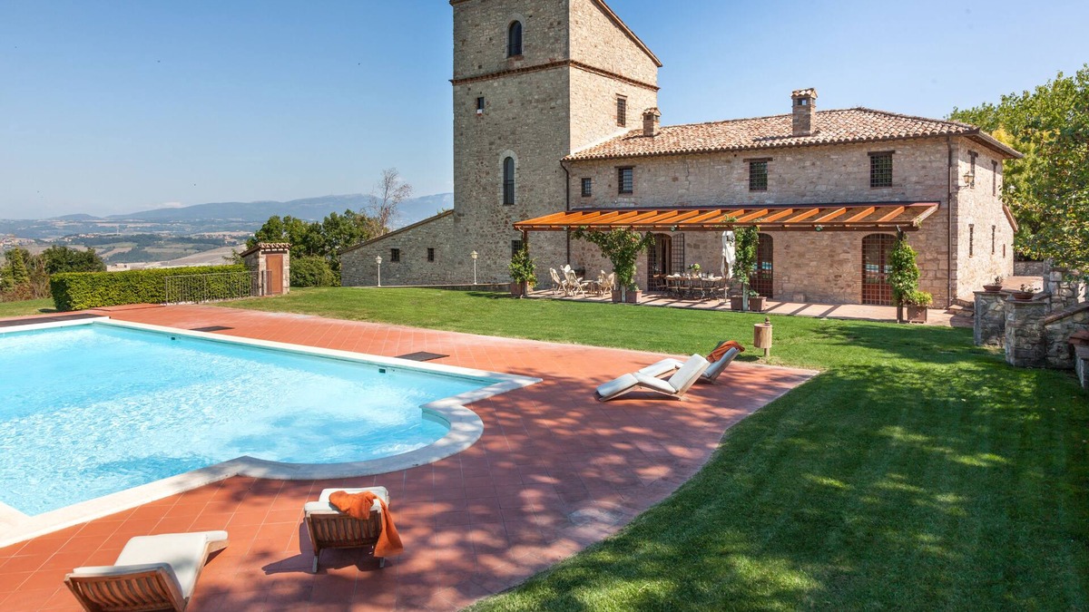 Romazzano Villa | Villa del Falco, sleeps up 13. Pool and tennnis court, medieval tower, gym