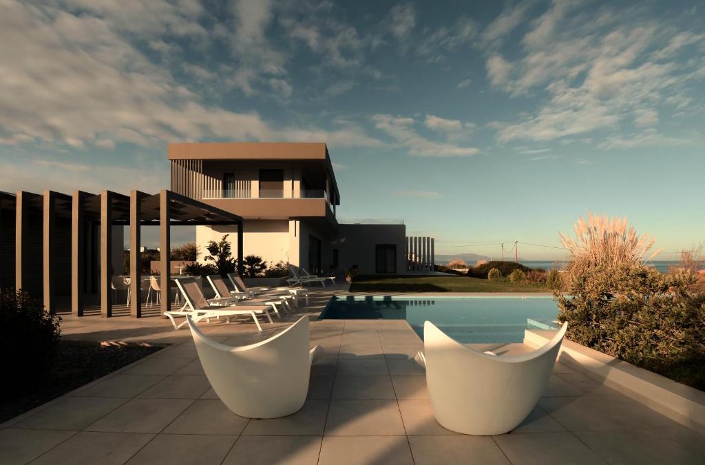 Stavros Villa | Villa Gardenia, villa de luxe avec piscine à débordement