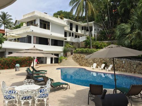Las Playas Villa | Villa Guitarron gran terraza vista espectacular 6 huespedes piscina gigante