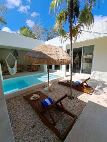 Chemuyil Villa | Villa Kuxtah, Beautiful bungalow with Private Pool