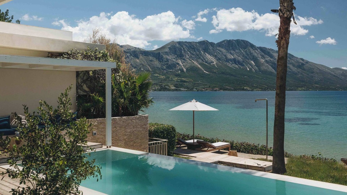 Pogonia Villa | Villa Madouri. 5 bed seafront villa with private pool