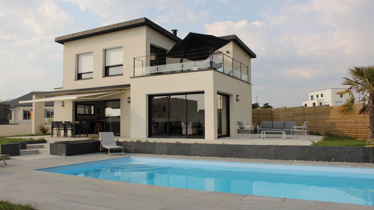 Le Pouldu House | VILLA MARA CONTEMPORARY SWIMMING POOL COVERED HEATED SEA VIEW 5 MN BEACHES