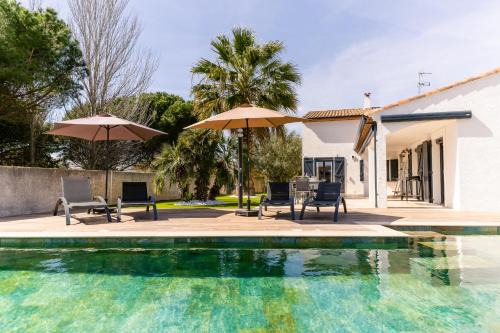 Le Grau-dʼAgde Villa | Villa Margot, magnifique piscine et plage à 500m