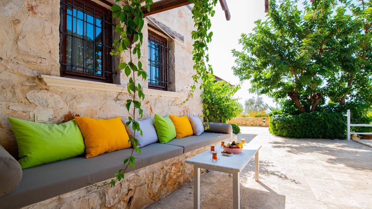 Kalkan Villa | Villa Marsilya is stone house for 8 people with a magnificent Sea View in Kalkan