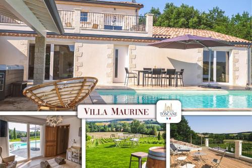 Castelnau-de-Montmiral Villa | Villa Maurine - Piscine chauffée - Spa - Clim - Salle de Fitness