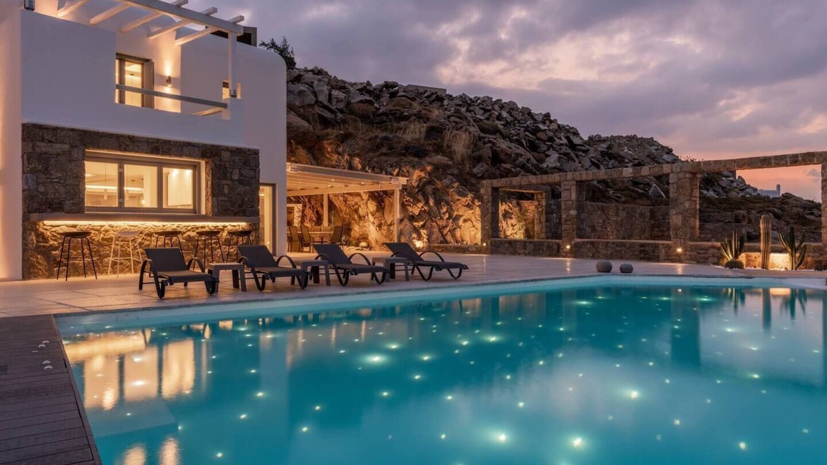 Kanalia Villa | Villa 'Ornos Nolan' with Sea View, Wi-Fi and Air Conditioning