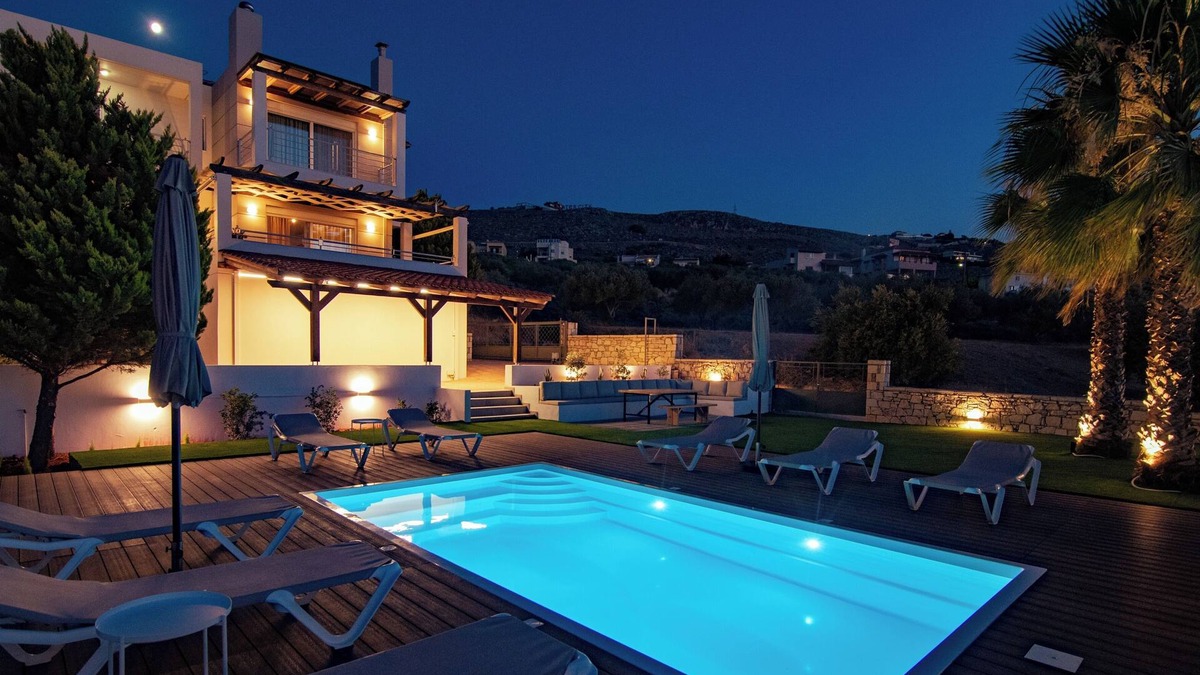 Kokkini Chani Villa | VILLA PELAGOS VIEW,PRIVATE POOL,4 BEDROOM, 5 min from the beach!