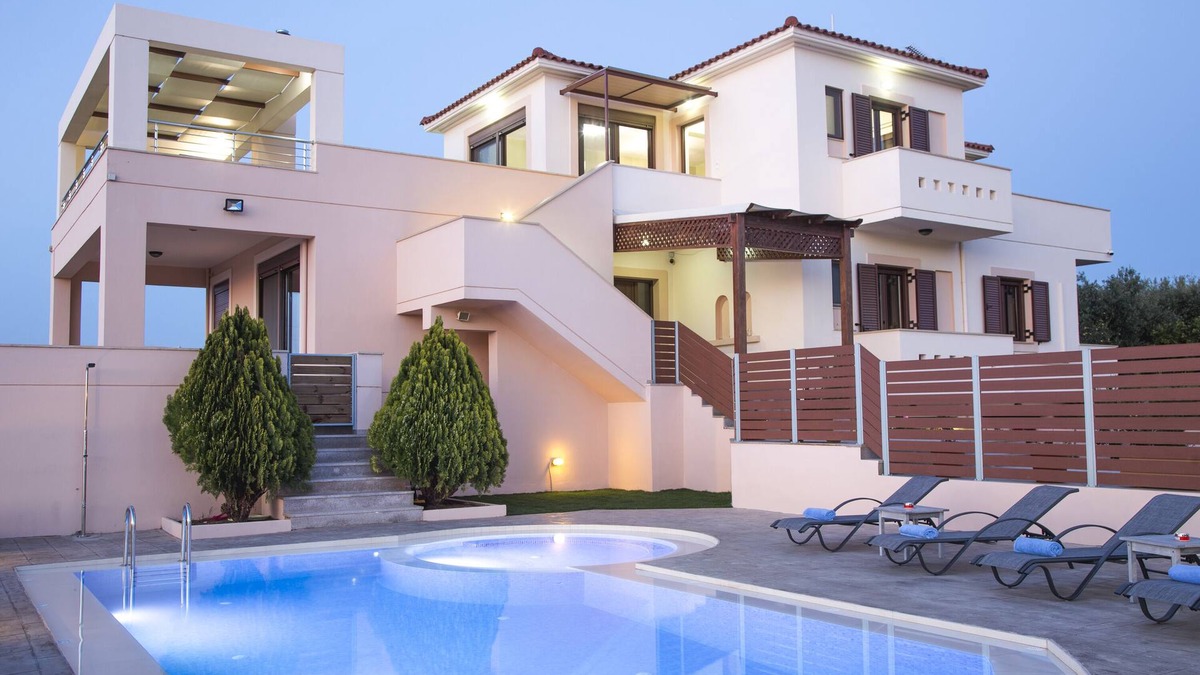 Rethymno Villa | Villa Saint George, private eco pool & sunset sea view
