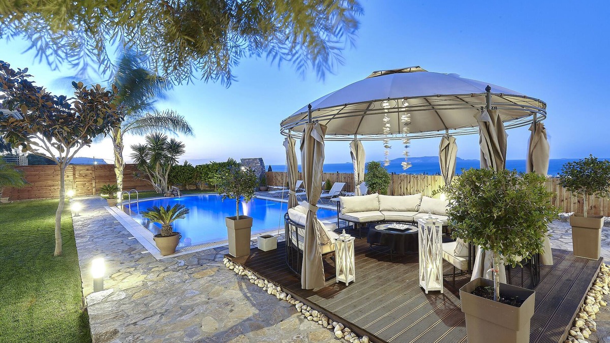 Kokkini Chani Villa | Villa Thea amazing 6 bedroom villa with a heated indoor & outdoor swimming pool