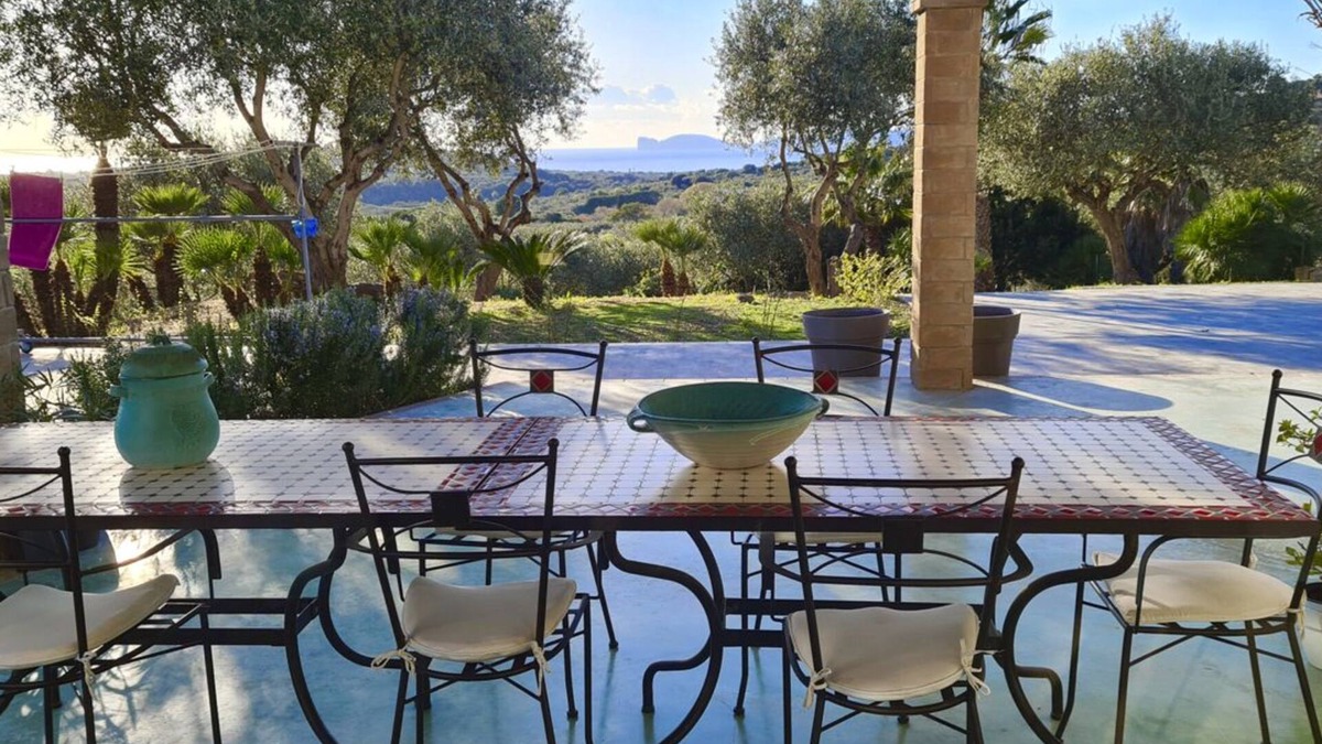 Alghero Villa | Villa Tramonto with sea view veranda surrounded by greenery with A/C and wifi