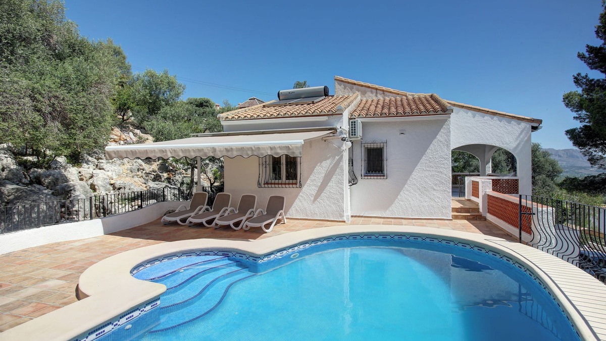 Orba Villa | Villa with private pool, terrace and porch overlooking the sea.