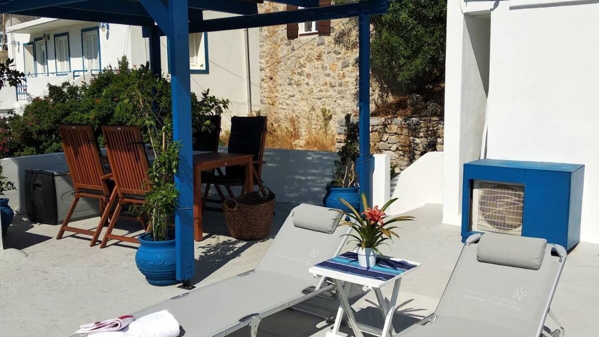 Tilos House | Village studio fully renovated, stunning sea and mountain views.