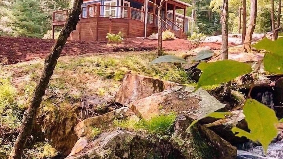 Etowah Cottage | Wake up to a waterfall. Near Dupont, Brevard, Hendersonville.