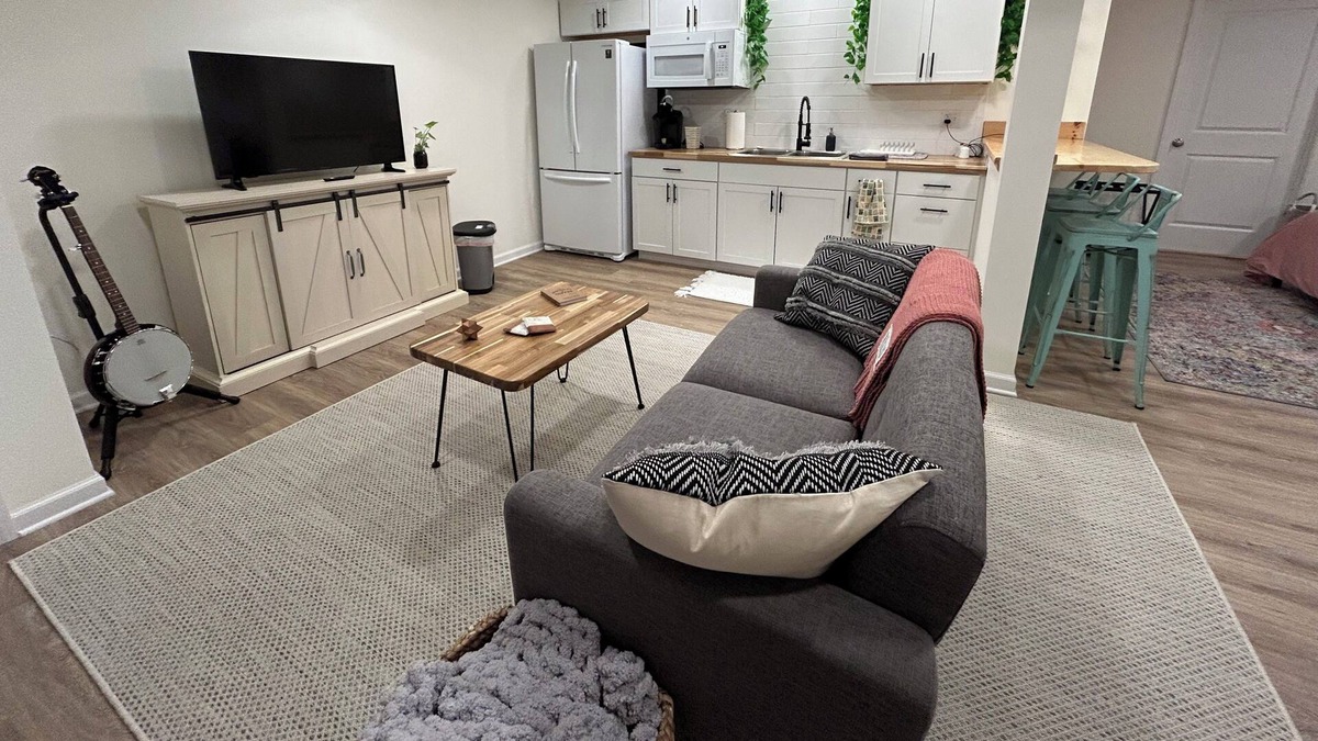 Willow Street Apartment | Walk-out basement studio of new townhome on outskirts of Lancaster city
