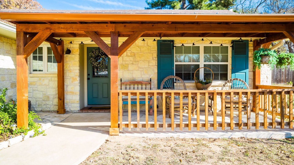 Fredericksburg House | Walk To Main. Hill Country Stone Haus With Unique Outdoor Pavillion