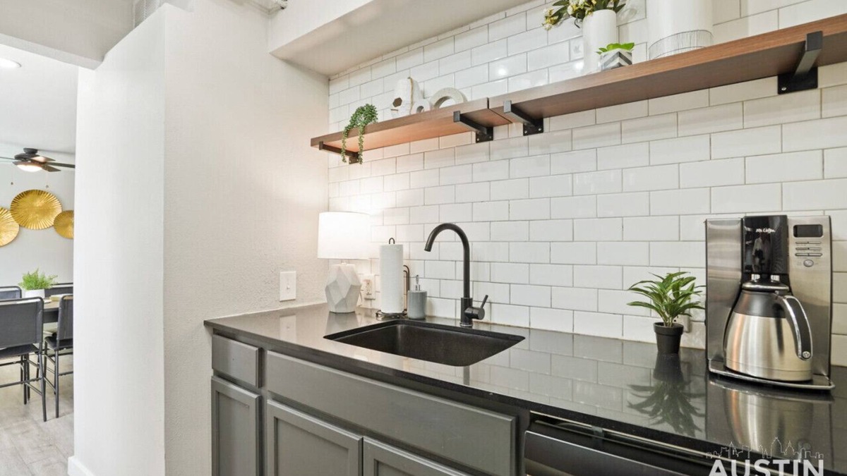 Allandale Apartment | Walk to Restaurants or Cook in Subway Tile Kitchen