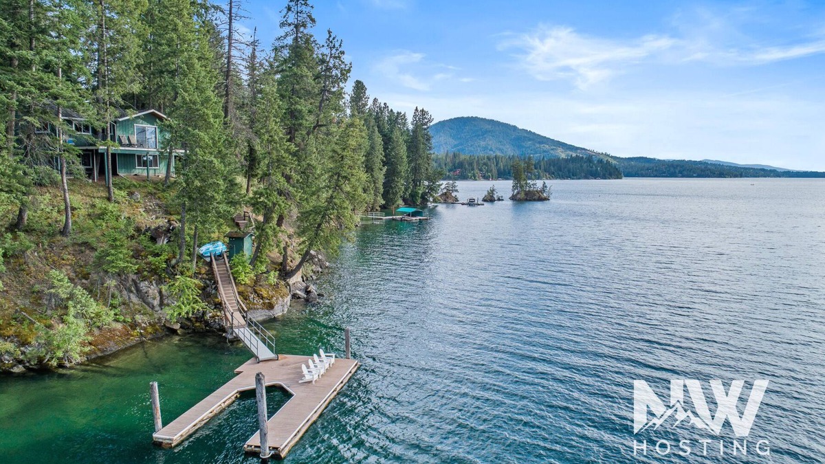 Hayden Lake House | Waterfront Cabin—Private Dock with Boat Slip, Paddle Board for Fun on the Water!