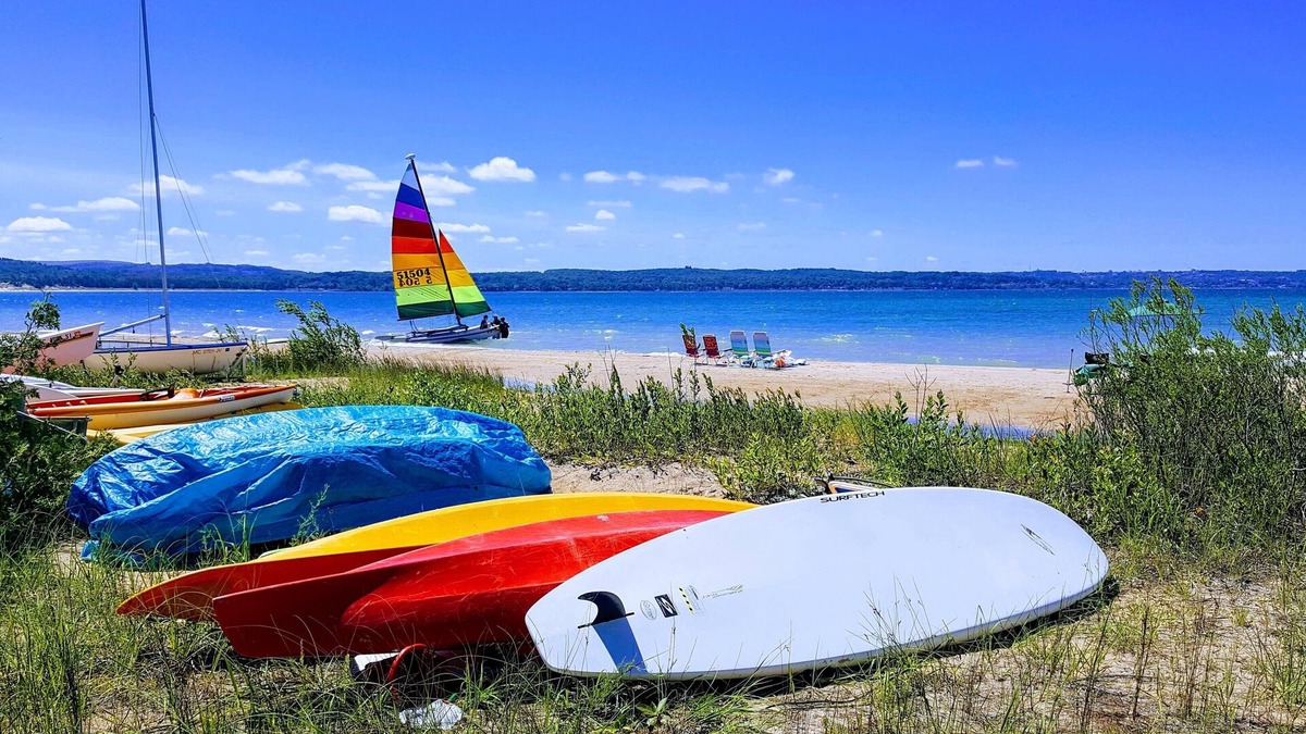 Menonaqua Beach Condo | Waterfront Condo On Little Traverse Bay. Beaches, Tennis,Near Golf And Ski