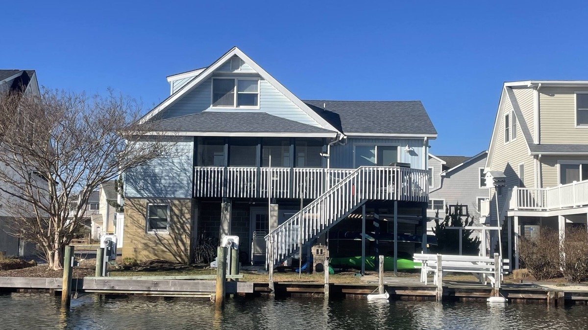 Fenwick Island House | Waterfront Fenwick Beach House with Dock, 3 Decks, Linens, Bikes, Kayaks, SUPs