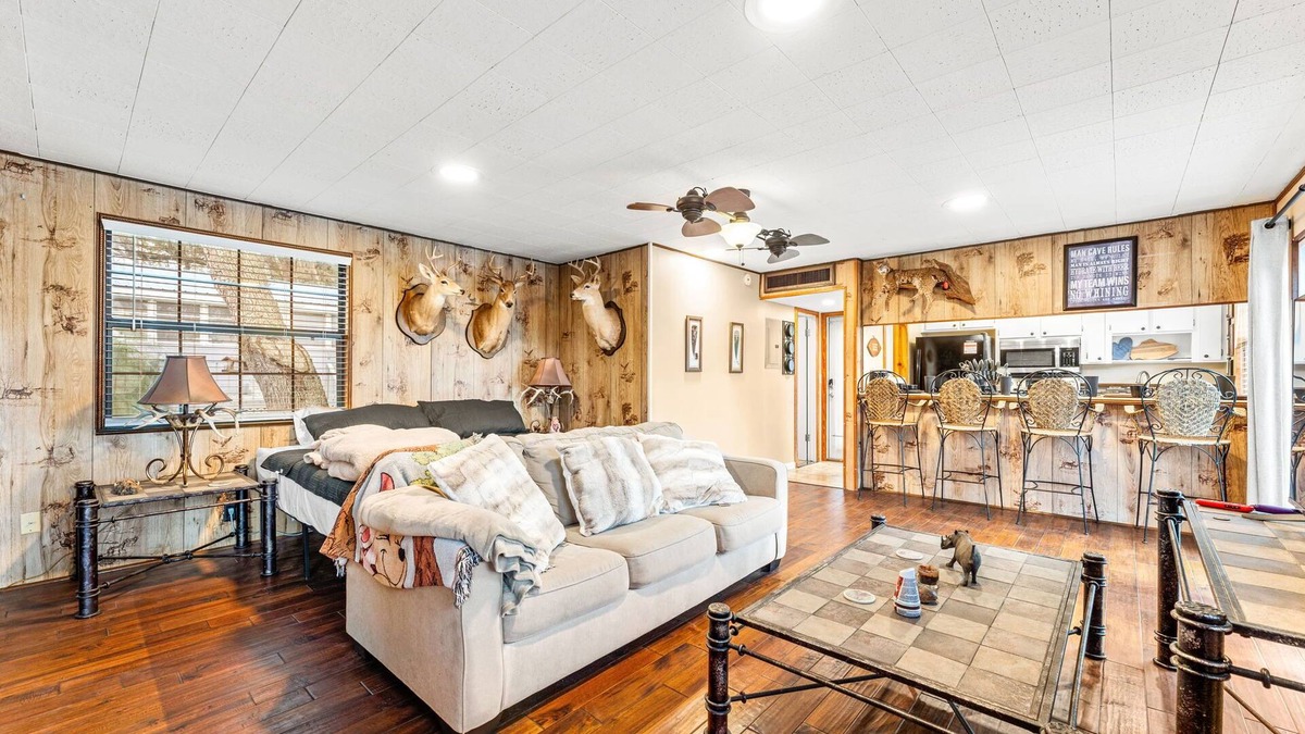 Northside Cabin | Waterfront Fishing Lodge, King Bed, Stovepipe Fireplace