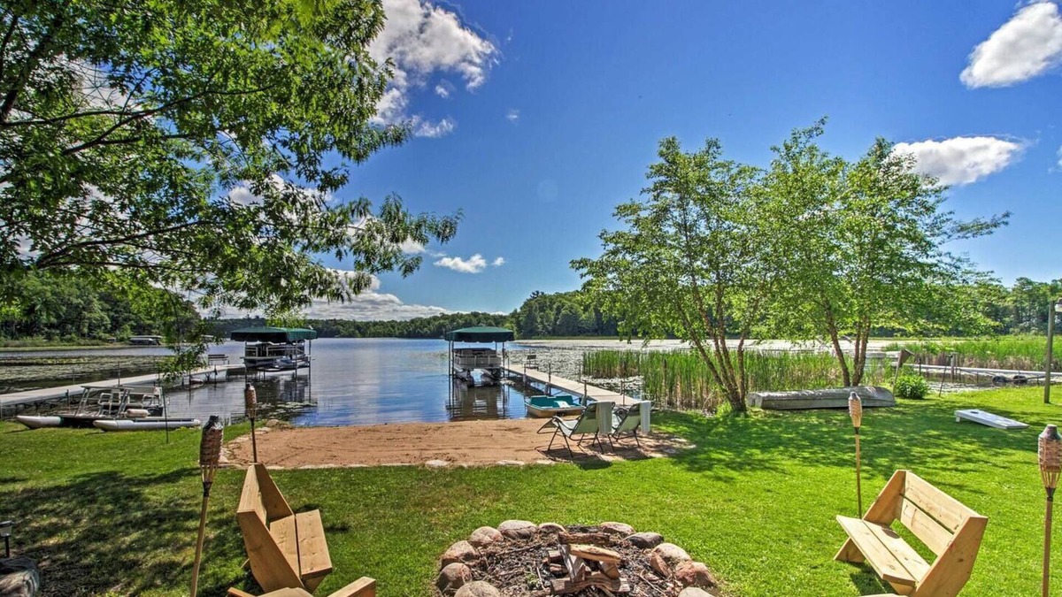 Deerwood Cabin | Waterfront Getaway w/ Beach, Paddle Boat, Fire Pit