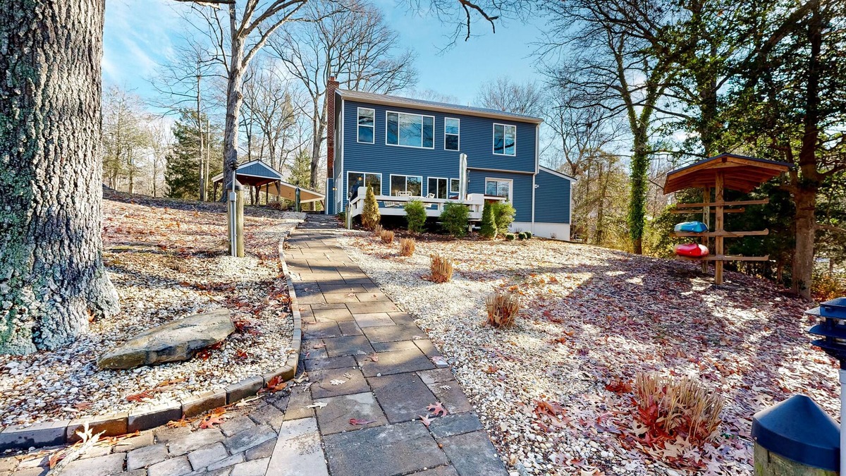 Chesapeake Ranch Estates-Drum Point House | Waterfront home on Mill Creek with hot tub, dock, kayaks & gorgeous view