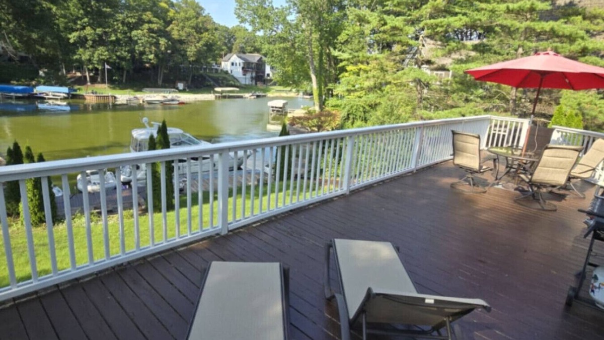 Spring Lake House | Waterfront home Spring Lake hot tub, firepit, gas grill fishing