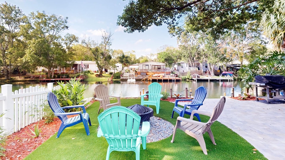 Weeki Wachee Gardens House | Waterfront home with amazing yard, firepit, grill, putting green, AC, & W/D