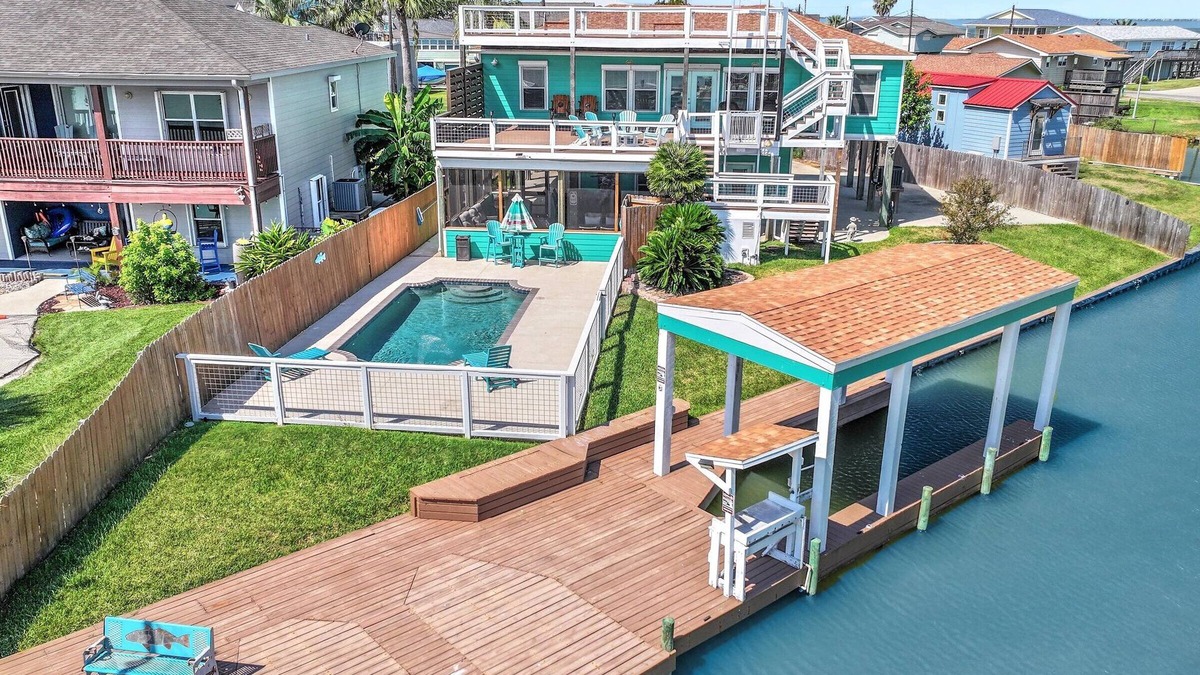 Rockport House | Waterfront Home with Pool, Cabana & Boat Slip