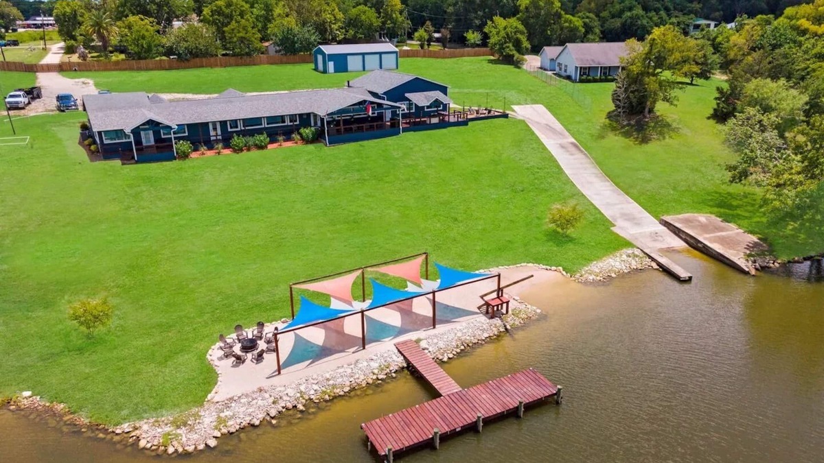 Highlands House | Waterfront Home with Boat Launch and Dock, Pool & basketball/pickleball court mini golf, playground
