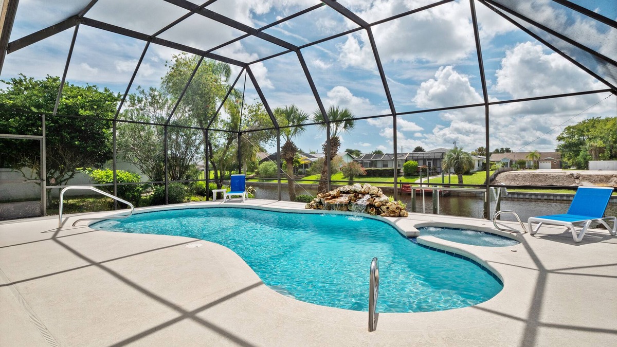 Palm Harbor House | Waterfront Home with Pool, Hot Tub, Dock, Game Room & 10 minutes to the Beach