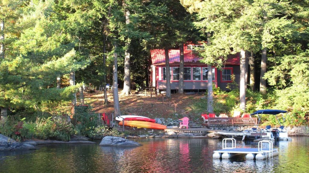 Town of Hermon Cabin | Waterfront In Adirondacks Region, Hot Tub, Pontoon Boat, Kayaks, Paddle Board