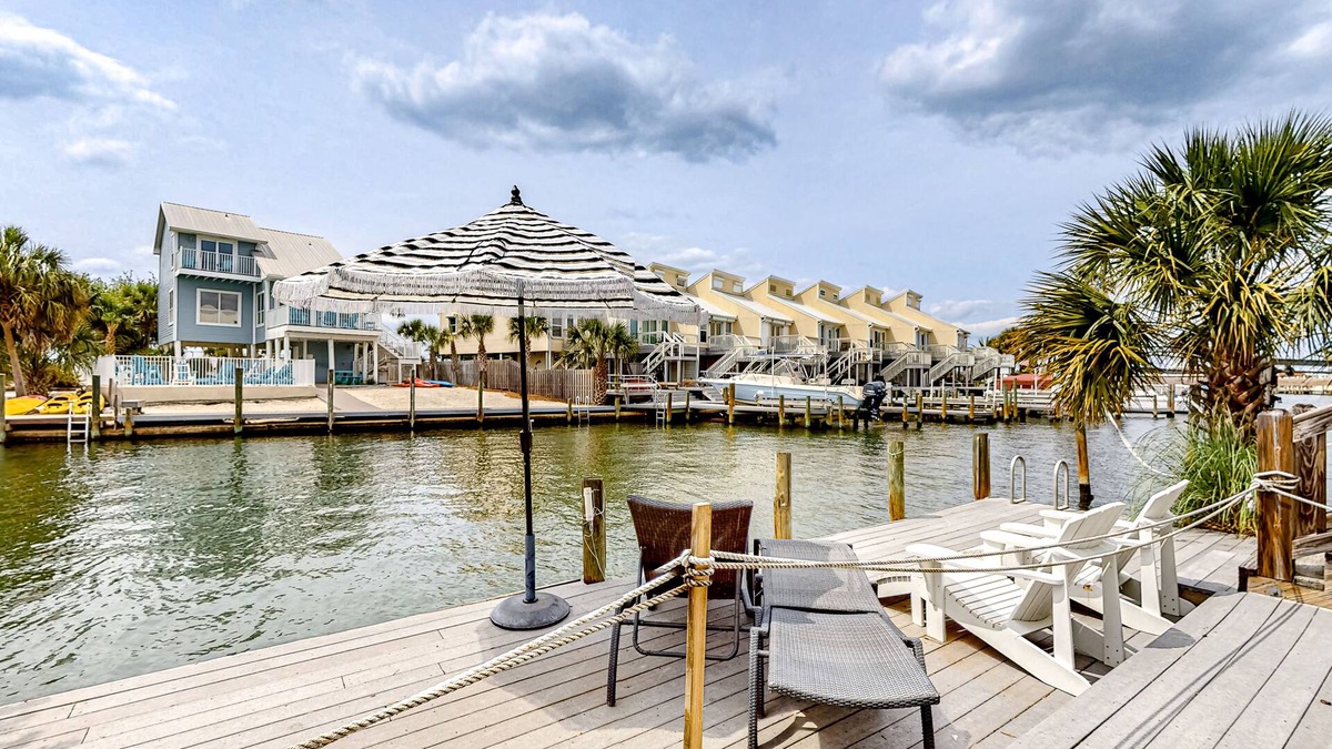 Perdido Key Coves One Apartment | Waterfront studio steps from beach with tennis/boat dock access & patio