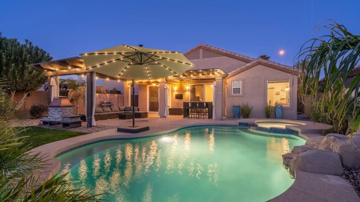 Fox Crossing Villa | Waterfront Villa with Pool Hot Tub and Lounge area